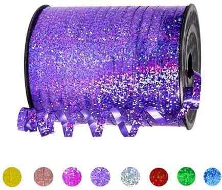 Geschenkband Tiefviolett 5mm Breit,450M Kräuselband Geschenkbänder Schleifenband Glitzer Ballonband Ringelband,Dekoband für Hochzeit Weihnachten Neujahr Geburtstag Geschenkverpackung Ballonverschlüsse