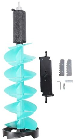 Trivella elettrica per ghiaccio da 8 pollici, punta da trapano per ghiaccio in nylon per impieghi gravosi con dispositivo di protezione, adatta per acque profonde, spesso strato di ghiaccio e design