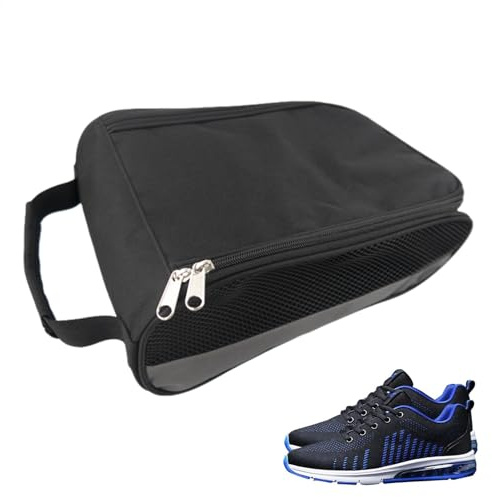 Schuhbeutel für Reisen, Golfschuh-Tragetaschen, wasserabweisend, belüftet, mit Reißverschluss, mit Tragegriff Oben, für Damen und Herren, grau, Refer to Description, Uni