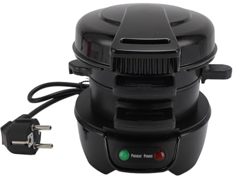 Máquina Sándwich de Desayuno, Lavavajillas Controladas por Temperatura Automática, Tres en, para Panqueques Británicos, Cruasanes, Mini Gofres, Filete, Negro (Enchufe de la UE 220V)