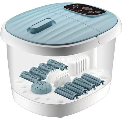 Massaggio con Bolle，Foot Spa，Massaggiatore Piedi，Pediluvio Idromassaggio Elettrico，Per Piedi Funzioni Idrobolle, Raggi Infrarossi, Calore，con Massaggio Vibrante Rilassante