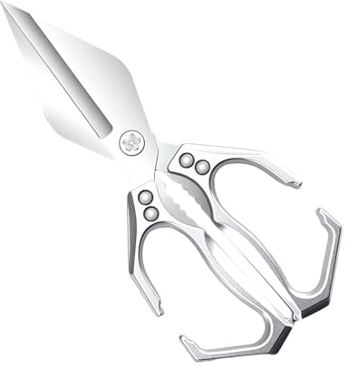 Ciseaux de Cuisine pour Aliments,Cisaille à Volaille Ciseaux Culinaires | Outil Robust en Acier Carbone pour Découper Os et Poulet Dinde