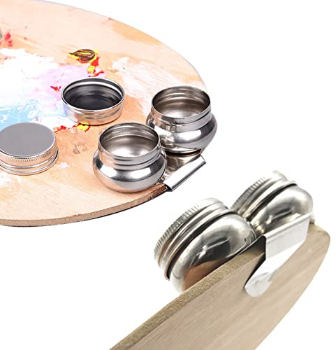 Ejoyous Oil Color Palette Cup, Stainless Steel Pallet Cup Double Scraps with Lid and for Oil Paints, Megilpen and Turpentine