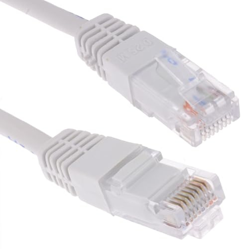 kenable White Network Ethernet Cable Cat5e RJ45 UTP Patch Lead Full Copper 1000Mbps 5m