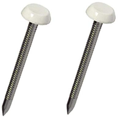 Lot de 50 pointes à tête ronde en plastique uPVC - Blanc - 30 mm