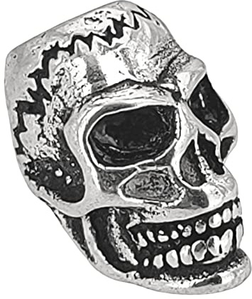 Bartperle Haarperle 925 Silber Totenkopf 850