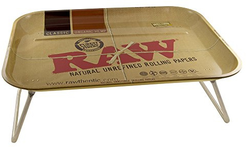 Raw Rolltablet XXL mit Standfüssen ca. 50 x 39 x 3 / 19 cm Betttablett Drehunterlage Bröselunterlage Rolling Tray