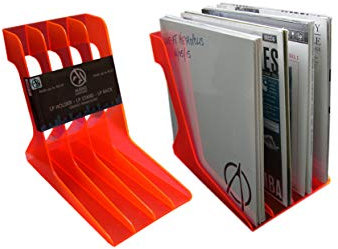 Audio Anatomy Vinyl-Schallplattenständer für stilvolle Aufbewahrung von bis zu 40 LP’s/aus langlebigem und leichtgewichtigem High Impact Polystyren/geeignet für 12‘‘-Schallplatten - Orange