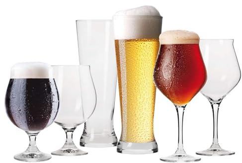 Krosno Set de Degustación Cerveza Vasos Capos | Conjunto 6 Piezas | Perfectos para Uso en Casa y en Fiestas | Apto para Lavavajillas