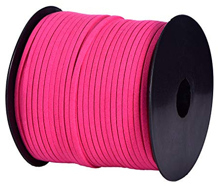 DonDon Cordino Velours Velluto 3 mm Fai da Te Rotolo da 90 Metri - Rosa