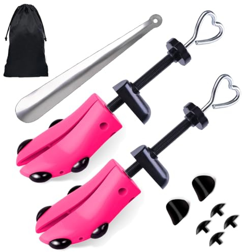LANNEY Shoe Stretcher Women Wide Feet - 4 Way Adjustable Stretch Width and Length Shaper Shoe Tree Widener Expander