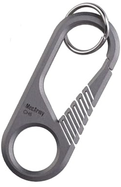 MecArmy CH6 Titanium Carabiner Keychain Clip, Quick Release Key Ring, Lightweight One-Piece Ti Alloy Hook, Durable Key Holder for Everyday Carry, Secure Keychain for Keys, Bag and Outdoor Use, Unisex