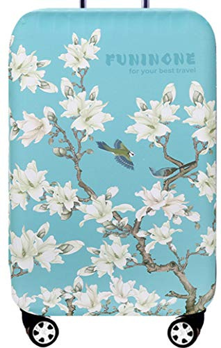 Hayisugal Kofferschutzhülle elastische Kofferschutzbezug extra dick Gepäckschutz Kofferbezug Kofferhülle Luggage Cover Koffer Hülle Schutzbezug mit Reißverschluss, Blumen-1, M (22-24 Zoll)
