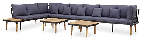 vidaXL Akazienholz Massiv Gartenmöbel 8-TLG. mit Auflagen Lounge Möbel Gartenset Sitzgarnitur Gartengarnitur Sitzgruppe Sofa Gartensofa