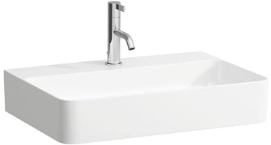LAUFEN VAL Aufsatzwaschtisch, 1 Hahnloch, ohne Überlauf, US geschl. 600x420mm, H8162830001111, Farbe: Weiß