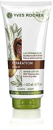 Yves Rocher - Latte repair con burro di karité biologico, 200 ml per la cura quotidiana della pelle molto secca