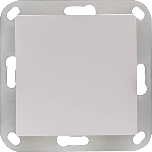 OPUS Blindabdeckung mit Kunststofftragring, polarweiß RAL 9016, glänzend, 71 x 71 mm, halogenfrei, Unterputz-Montage, robuste Thermoplast-Abdeckung, vielseitig einsetzbar, kompatibel mit OPUS 55