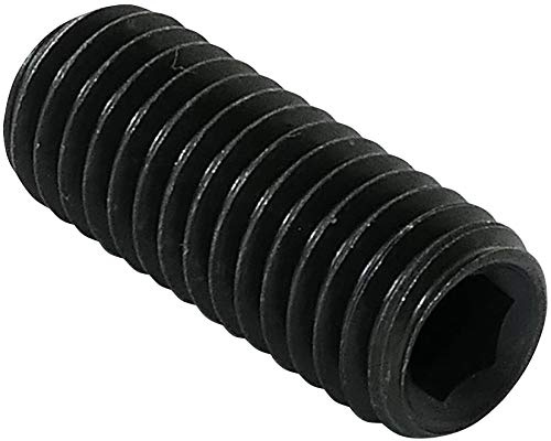 AERZETIX C45394 Vis de Blocage Creux M8x20 Lot de 10 | Bout Pointeau/Convexe, Embout Conique Cylindrique sans Tête, Hexagonal/6 Pans, Acier DIN 914 BI, Noir