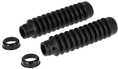 KOWALIT Set: 2x Faltenbalg mit Abdeckkappe für Telegabel, schwarz - Simson S51, S53, S70, SR50, SR80
