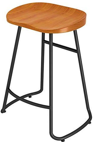 HXSM Holz Barhocker Küchenstuhl Tresenhocker Vintage Industrial Bistrohocker Leichte Barstuhl Metallfuß Hocker Mit Fußstütze 45cm 55cm 65cm 75cm