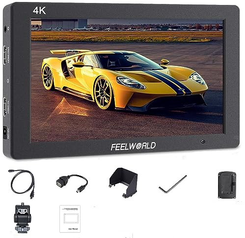 FEELWORLD T7 Plus 7 3D LUT Moniteur de Terrain sur caméra 4K entrée/Sortie HDMI IPS 1920x1200 avec Forme d'onde Pare-Soleil Pliable
