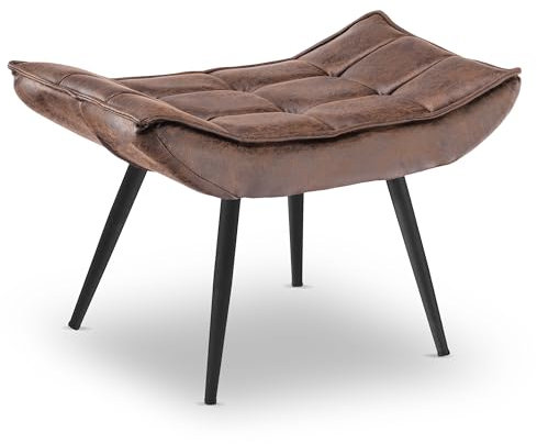 MCombo Sitzhocker Fußstütze mit Metallbeinen, Eleganter Hocker Ottoman Schminktisch für Wohnzimmer Schlafzimmer, Quadratisch 40 * 69 cm, 4779-2 (Braun-Mikrofaser)