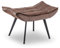 MCombo Sitzhocker Fußstütze mit Metallbeinen, Eleganter Hocker Ottoman Schminktisch für Wohnzimmer Schlafzimmer, Quadratisch 40 * 69 cm, 4779-2 (Braun-Mikrofaser)