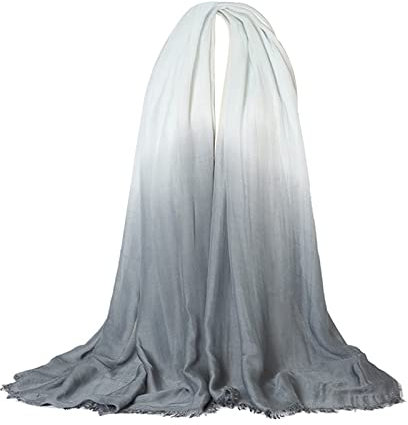Whoiy Loop Schal Damen Baumwolle, Schultertuch Xxl Großes Verlaufsrechteck Grau 190X90cm Warmer Winterschal-Poncho
