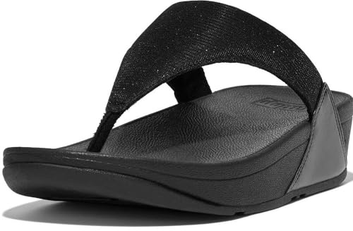 Fitflop Damen Lulu Shimmerlux Zehentrenner, Schwarz, 37 EU