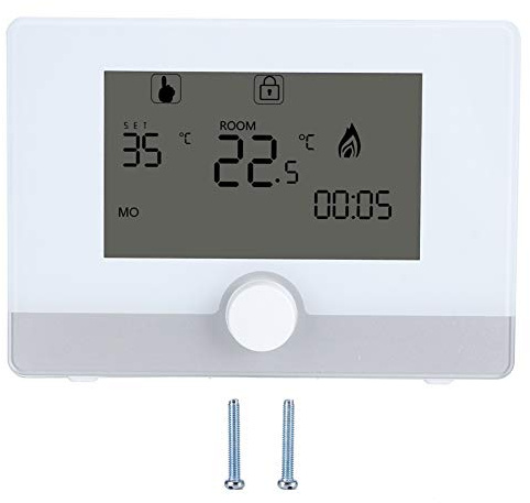 Thermostat pour la Maison, Régulateur De Température, Thermostat Programmable Numérique pour Le Système De Chauffage de la Chaudière Murale Et L'équipement De Chauffage électrique(Blanc)