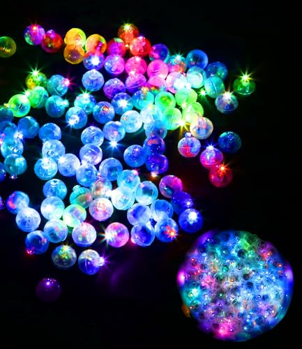 SOBEAU 150 Stück LED Ballons Lichter,Mini Led Ballonlichter Bunte Runde,LED-Ballon-blinkende Party lichter,Geeignet für Geburtstag, Hochzeit,Halloween, Weihnachten Dekoration (farbig)