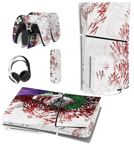 playvital Adesivo Skin per ps5 Slim Disc Edition, Hahaha | Sticker Decal Vinile per Console Controller Telecomando Cuffie Base di Ricarica, Accessori Decorativi, Protezione da Graffi