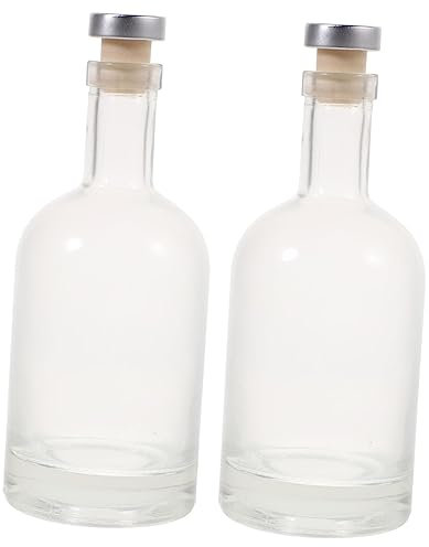 LIFKOME 2piezas Botellas De Vidrio Para Licores Fondo Engrosado Botellas Transparentes De Vodka y Whisky Para Hogar y Bar