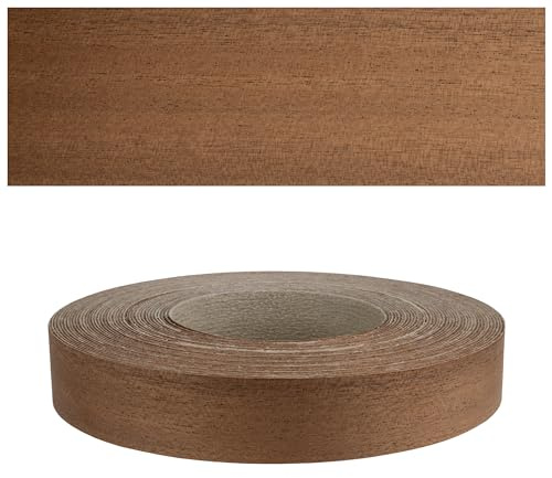 Mprofi MT® - Chant en Bois | 22mm X 5m | Bande de Chant Acajou | Epaisseur 0,50mm | Facile à Appliquer | Pour Étagères, Meubles & Panneaux | Chant Thermocollant Durable