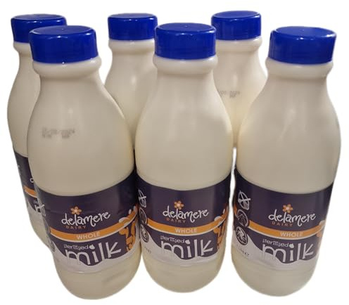 1L Delamere Dairy Sterilized Whole Milk Plastic Bottle (6 x 1Litre)