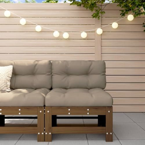 Rantry Casa Zentrales Sofa mit Kissen aus massivem Kiefernholz, braun, Schlafsofa, Loungesofa, Sofas für den Außenbereich für den Garten, Sofa, Garten, Wohnzimmer, Terrasse, Außenbereich