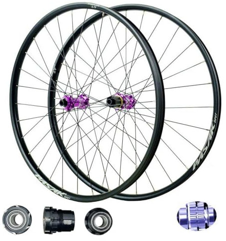 MTB Fahrradräder 26/27,5/29 Zoll, Aluminiumlegierung 54T Hybrid/abgedichtete Lager 110 148MM Steckachse Fahrradfelge 28 Loch for 11/12 Geschwindigkeit 1950g (Farbe : Purple-B Hub, Size : 29 inch)