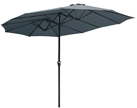 CCYENG Gartensonnenschirm, Außenschirm, Gartenterrasse, Deckabdeckung, Stahl, großes Vordach, Schatten, Strand, 4,5 x 2,6 m, Terrassenschirm, Gartenschirm, Sonnenschu