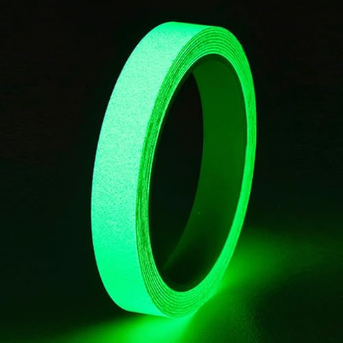 cxxtkcxxlc Ruban Phosphorescent Vert 10m x 1cm, Ruban Adhésif Fluorescent de Sécurité, Ruban Adhésif Vert Lumineux Phosphorescent pour Escaliers, Murs, Marches et Panneaux de Sortie