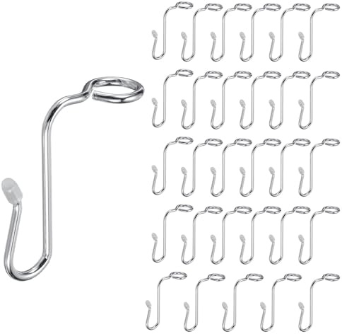 sourcing map 30 ganchos de conexión para colgar ropa, ganchos extensores de metal para perchas de ropa de metal de madera, tono plateado