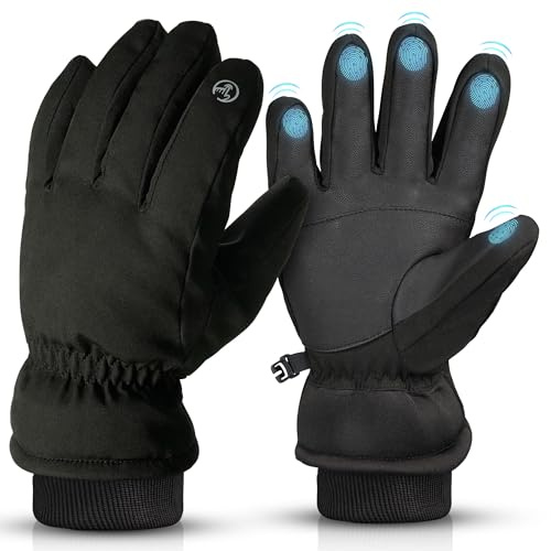 Coselena Waterproof Thermal Gloves for Winter - Coldproof Touchscreen Ski Gloves with 3M Thinsulate Insulation for Snowboarding, Hiking, and Outdoor Activities in Freezing Temperatures - Small