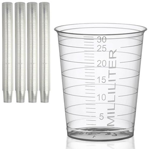 parahealth HaseMed Schnapsbecher 30ml, graduiert, Shotgläser aus Kunststoff für Party, Bar und Freizeit, robust & vielseitig, 80 Stück im Set (Transparent)