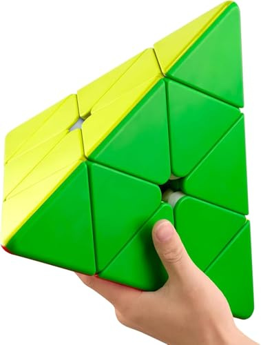 ROXENDA Zauberwürfel Pyramide Speed Cube 3x3, 27.5 cm hoch Pyramiden-Würfel | Stickerlos, glatte Drehung, hochwertiges ABS, Gehirntraining, Konzentration, Geschenk für Kinder und Erwachsene