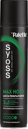 Syoss Max Hold Lacca Tenuta Forte 300ml, Lacca capelli per chioma morbida e luminosa, Hairspray 3-in-1 styling, protezione, tenuta 4, Lacca capelli con complesso vitaminico