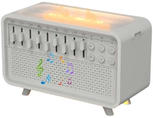 Humidificador Con Ruido Blanco, Maquina De Ruido Blanco Bebé Y Adultos Con Sonido, Difusor De Aroma De Aire Con 8 Sonidos De La Naturaleza Ajustables, Luz Y Altavoz Bluetooth