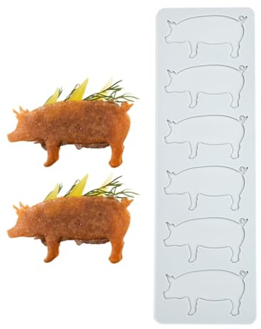 TUKE Silikonform mit Schweinemuster, für Kuchendekoration, Schokolade, Ton, Harzhandwerk – Lebensmittelqualität, flexibles Designwerkzeug, Fondantformen (B_ Schwein)