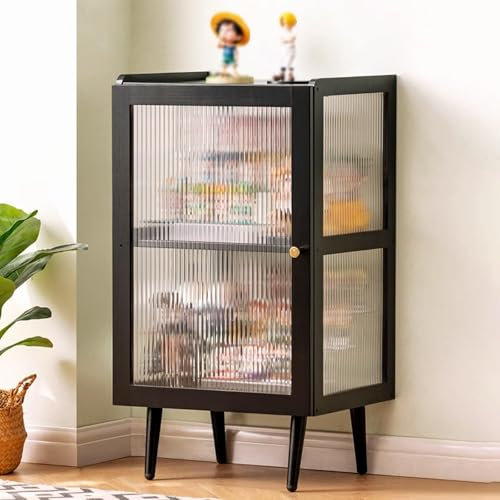 Eintürige Vitrine Sammelschrank mit Metallbeinen, Sammelvitrine Multifunktionale, Staubdichte Vitrine for Wohnzimmer, Schlafzimmer und Büro, Vierseitig Durchscheinendes Acrylglas