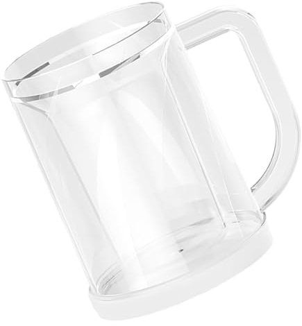 CIYODO Taza de Cerveza de Plástico con Asa Vaso Transparente para Bebidas Frías para Fiestas y Reuniones Capacidad y Diseño Elegante
