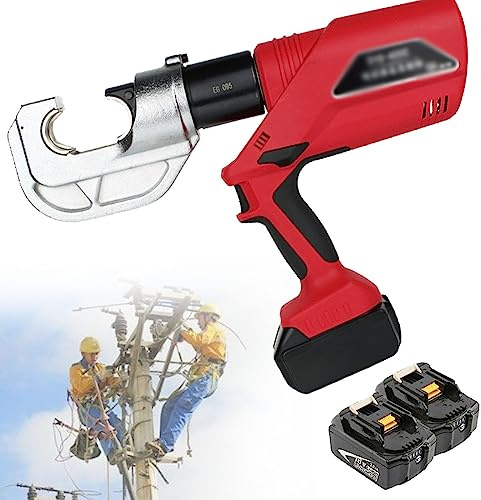 OZBME Crimpatrice idraulica Ricaricabile per Cavi, utensile per crimpatura idraulica, Set di matrici per Cavi elettrici per batterie, terminali in Rame e Alluminio