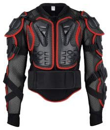Protektorenjacke AHP Protektorenweste Protektor Körperschutz Motorrad Motocross Schwarz Rot
